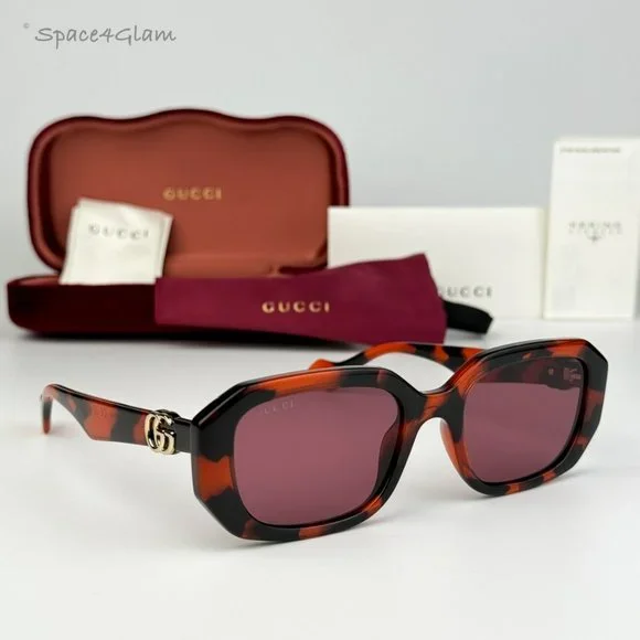 NEW Gucci GG1535S 005 Orange Havana Violet Women Geometric Sunglasses GG 1535S Gucci | Accessories | Gucci Gg535s 05 Brand New Sunglasses  main image 2